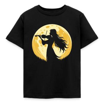 Violon pleine lune - T-shirt Enfant - noir - Devant - AI Model Kid Female (0cm)