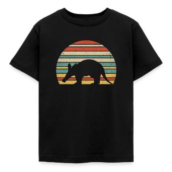 Erdferkel Design. Retro Style Zoo Tierprodukt - Kinder T-Shirt - Schwarz - Vorne - AI Model Kid Female (0cm)