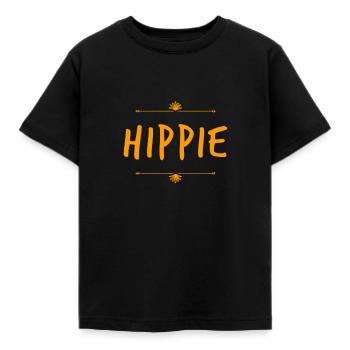 I love hippies - Kids' T-Shirt - black - Front - AI Model Kid Female (0cm)