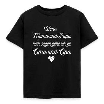 Oma und Opa, Enkel, Enkelin, Kinder, Kind, Familie - Kinder T-Shirt - Schwarz - Vorne - AI Model Kid Female (0cm)