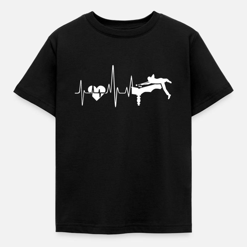 Billard Billard Herzschlag - Kinder T-Shirt - Schwarz