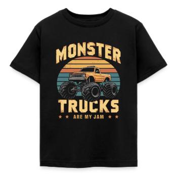 Monster Trucks sind meine Leidenschaft Retro - Kinder T-Shirt - Schwarz - Vorne - AI Model Kid Female (0cm)