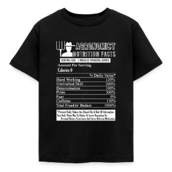 Agronomist Nutrition Facts - Kids' T-Shirt - black - Front - AI Model Kid Female (0cm)