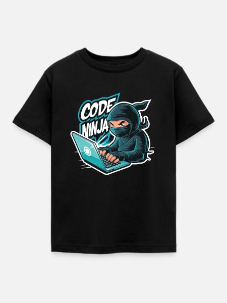 Code Ninja Programmierer Software Entwickler - Kinder T-Shirt - Schwarz