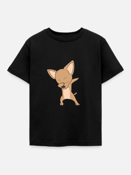 Chihuahua Dab - Kinder T-Shirt - Schwarz