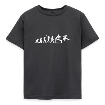 Parkour - Human evolution, Darwin - Kids' T-Shirt - dark grey - Front - AI Model Kid Female (0cm)