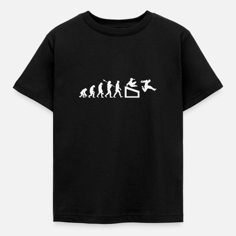 Parkour - Human evolution, Darwin - Kids' T-Shirt - black