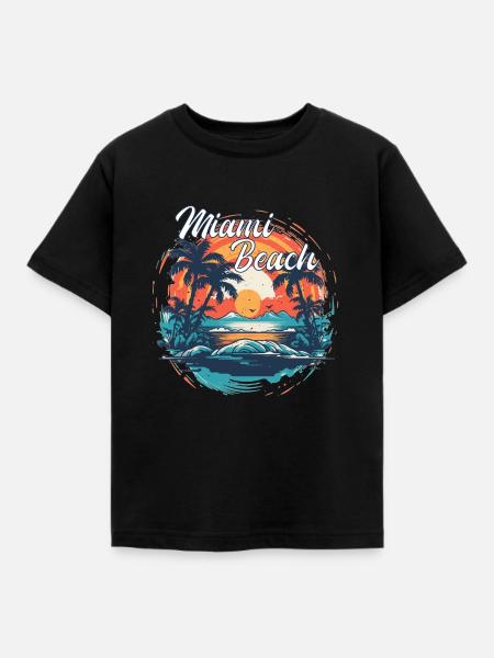 Miami Beach - Kinder T-Shirt - Schwarz