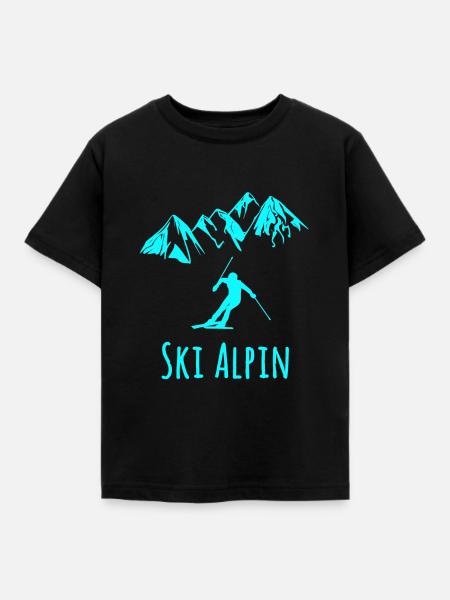 skifahren - Kinder T-Shirt - Schwarz