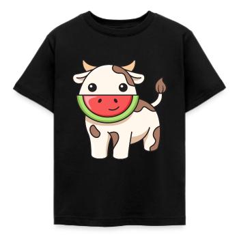 Conception de pastèque de vache pour les amoureux des vaches - T-shirt Enfant - noir - Devant - AI Model Kid Female (0cm)