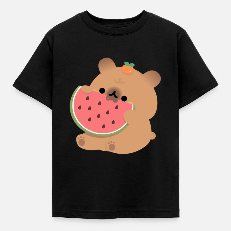 Capybara Pastèque - T-shirt Enfant - noir