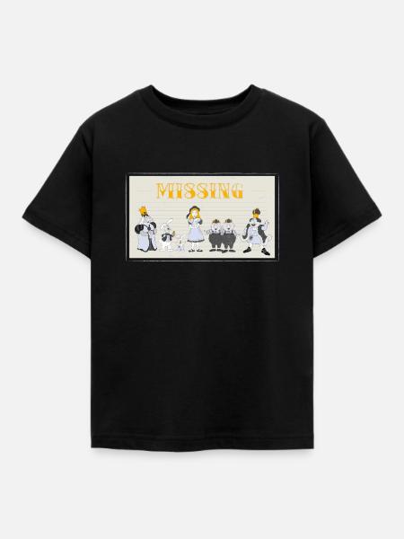 Alice Im Wunderland Verschwunden - Kinder T-Shirt - Schwarz