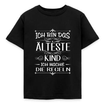 Ich bin das älteste Kind ich mache die Regeln - Kinder T-Shirt - Schwarz - Vorne - AI Model Kid Female (0cm)