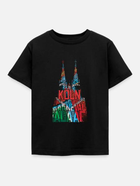 Kölner Dom Köln Karneval - Kinder T-Shirt - Schwarz
