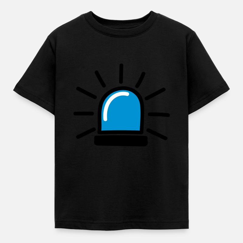 Blaulicht - Kinder T-Shirt - Schwarz