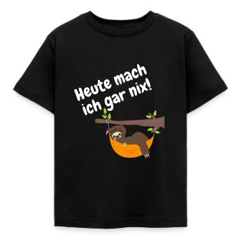 heute mach ich gar nix - Kinder T-Shirt - Schwarz - Vorne - AI Model Kid Female (0cm)