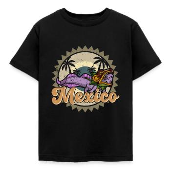 Quetzalcoatl Axolotl Mexique Divinité Aztèque - T-shirt Enfant - noir - Devant - AI Model Kid Female (0cm)