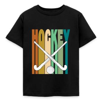 Hockey sur gazon Rétro - T-shirt Enfant - noir - Devant - AI Model Kid Female (0cm)