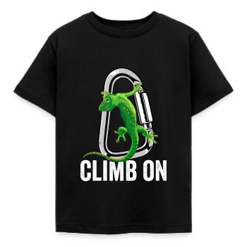 Klettern Klettern Weiter - Kinder T-Shirt - Schwarz - Vorne - AI Model Kid Female (0cm)