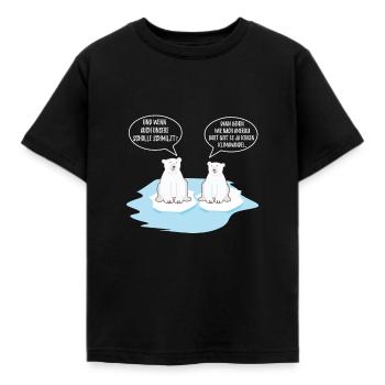 Klimawandel Eisbär Pinguin Spruch schmelzen - Kinder T-Shirt - Schwarz - Vorne - AI Model Kid Female (0cm)