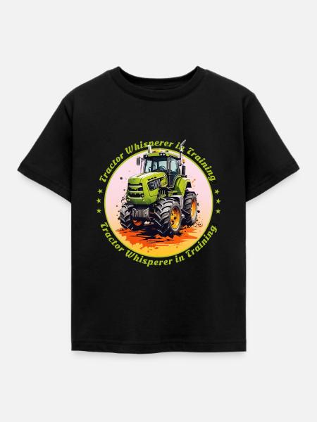 Traktorflüsterer in der Ausbildung - Kinder T-Shirt - Schwarz