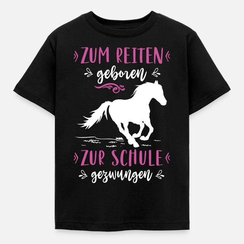 Reiten Reiterin Pferdemädchen Geschenkidee - Kinder T-Shirt - Schwarz
