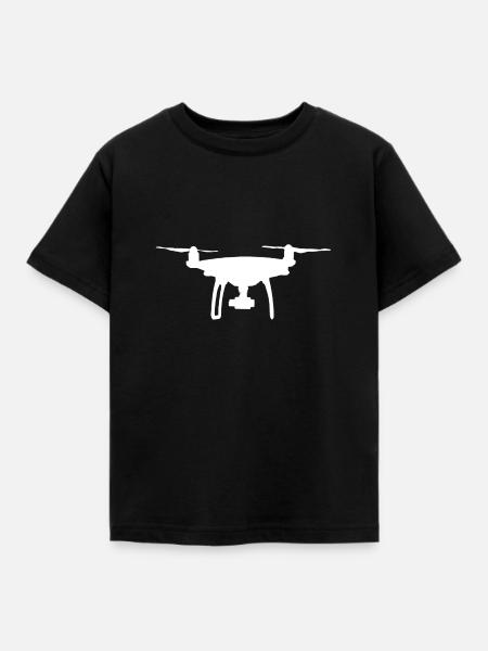 Drone Drohne - Kinder T-Shirt - Schwarz