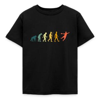 Handball Evolution Handballer Retro - Kinder T-Shirt - Schwarz - Vorne - AI Model Kid Female (0cm)