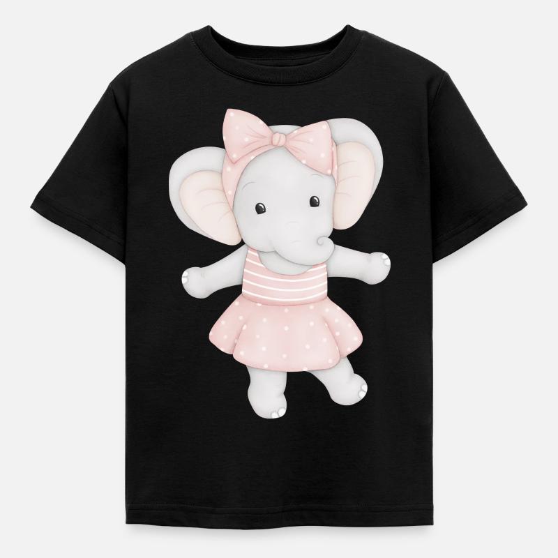 éléphant mignon comme ballerine - T-shirt Enfant - noir