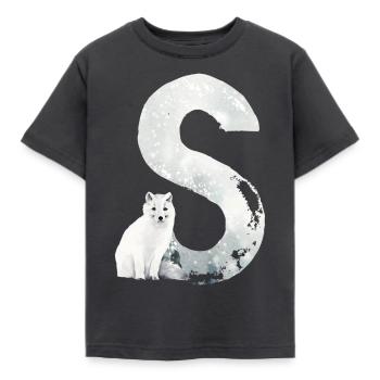 S – caractère décoratif – hiver - T-shirt Enfant - charbon - Devant - AI Model Kid Female (0cm)