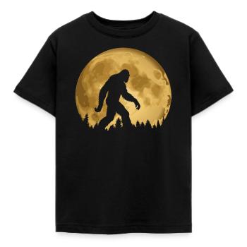 Bigfoot pleine lune nuit marche Sasquatch - T-shirt Enfant - noir - Devant - AI Model Kid Female (0cm)