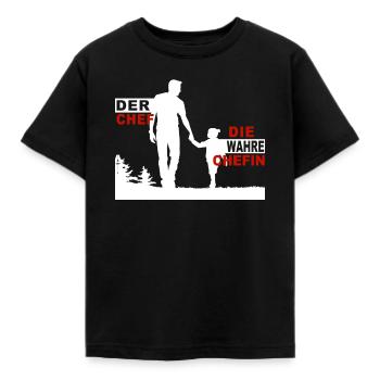 Der Chef die wahre Chefin Papa & Tochter - Kinder T-Shirt - Schwarz - Vorne - AI Model Kid Female (0cm)