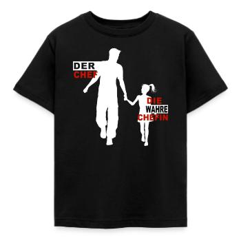 Der Chef die wahre Chefin Papa & Tochter - Kinder T-Shirt - Schwarz - Vorne - AI Model Kid Female (0cm)