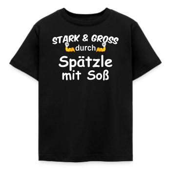Stark & Groß durch Spätzle mit Soß - Kinder T-Shirt - Schwarz - Vorne - AI Model Kid Female (0cm)