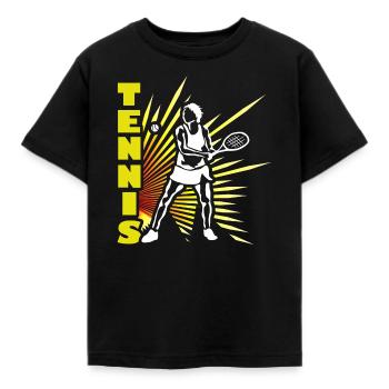 Tennis Tennisspielerin Geschenk - Kinder T-Shirt - Schwarz - Vorne - AI Model Kid Female (0cm)