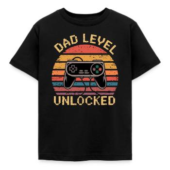 Dad level unlocked - Kinder T-Shirt - Schwarz - Vorne - AI Model Kid Female (0cm)