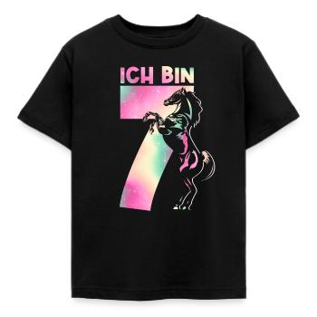 Ich bin 7 - 7 Jahre alt 7. Geburtstag Outfit Gebur - Kinder T-Shirt - Schwarz - Vorne - AI Model Kid Female (0cm)