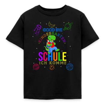 Goodbye Kindergarten Schule Ich Komme - Dino Einsc - Kinder T-Shirt - Schwarz - Vorne - AI Model Kid Female (0cm)