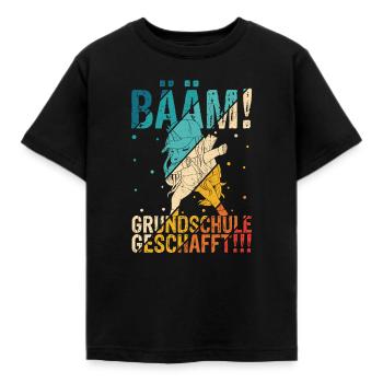 BÄÄM Grundschule Geschafft - Abschluss Geschenk Sc - Kinder T-Shirt - Schwarz - Vorne - AI Model Kid Female (0cm)