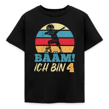 BÄÄM Ich bin 4 Dabbing Geburtstagsshirt 4 Jahre Ju - Kinder T-Shirt - Schwarz - Vorne - AI Model Kid Female (0cm)