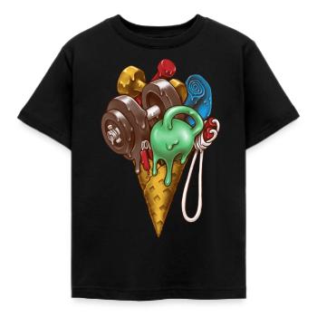 Ice Cream Workout - T-shirt Enfant - noir - Devant - AI Model Kid Female (0cm)