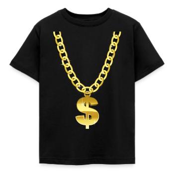 Gold Chain - Kids' T-Shirt - black - Front - AI Model Kid Female (0cm)