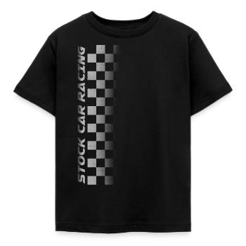 Stock Car Racing Zielflagge Seiten Design - Kinder T-Shirt - Schwarz - Vorne - AI Model Kid Female (0cm)