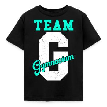 Team G Gymnasium - Schulkind Schulwechsel Geschenk - Kinder T-Shirt - Schwarz - Vorne - AI Model Kid Female (0cm)