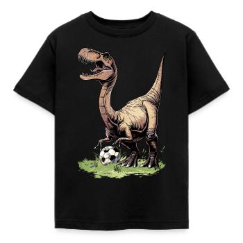Fußball Dinosaurier Brontosaurus Soccer Ball Dino - Kinder T-Shirt - Schwarz - Vorne - AI Model Kid Female (0cm)