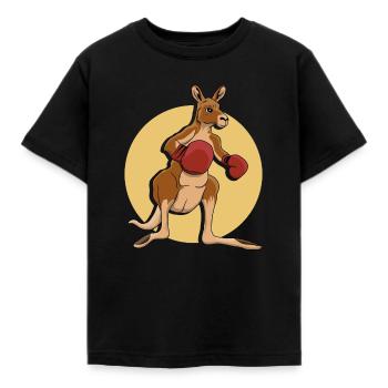 Känguru-Boxer - Kinder T-Shirt - Schwarz - Vorne - AI Model Kid Female (0cm)