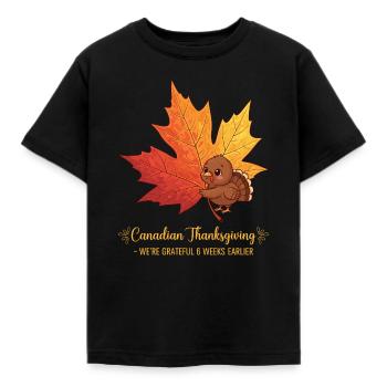 Grateful Canadian - Kinder T-Shirt - Schwarz - Vorne - AI Model Kid Female (0cm)