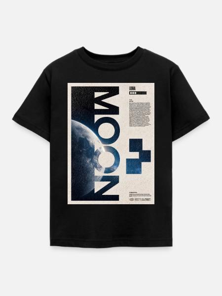 Mondbahn-Typografie-Poster - Kinder T-Shirt - Schwarz