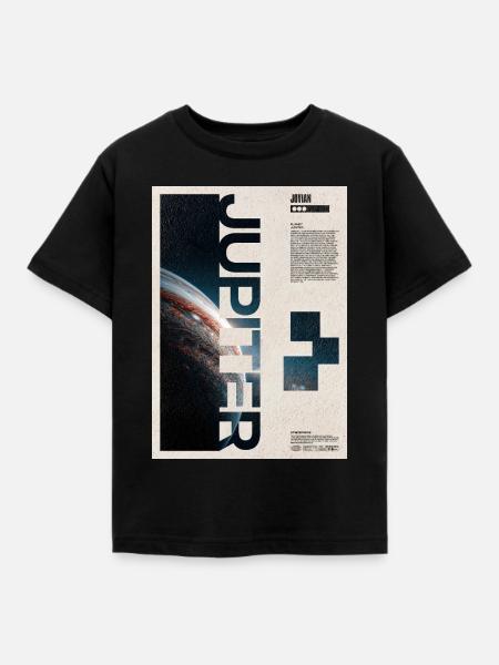 Jupiter-Glyphen-Nacht-Edition - Kinder T-Shirt - Schwarz
