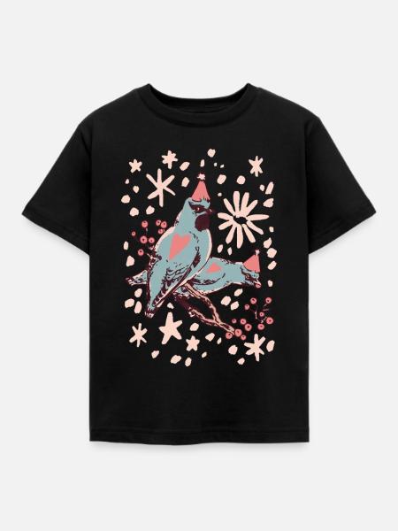 WEIHNACHTSVÖGEL - Kinder T-Shirt - Schwarz